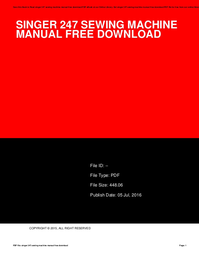 Singer Manual Download